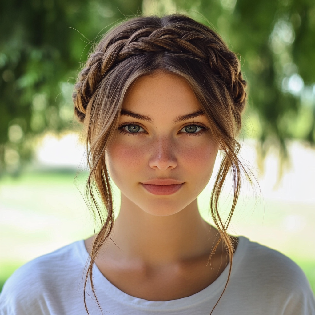 Cute Summer Hairstyles Braided Crown Halo