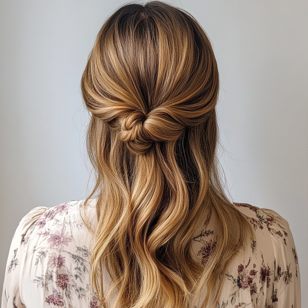 Half Up Knot Secure Hairclip Hairstyle