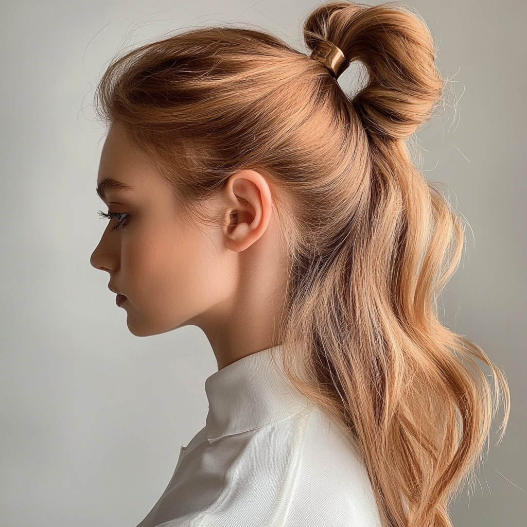 High Ponytail Base Hairclip Hairstyle