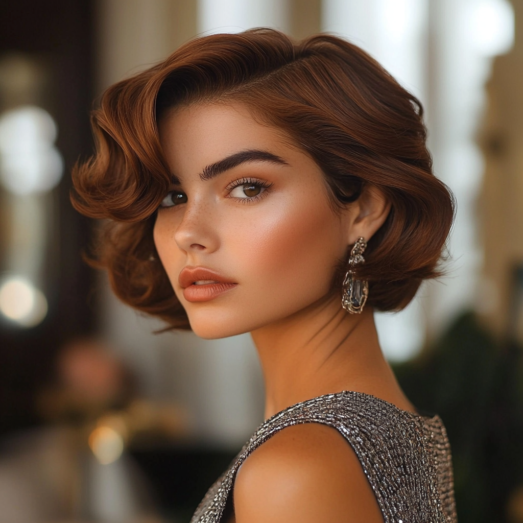 Prom Side Part And Waves Hairstyles For Short Hair